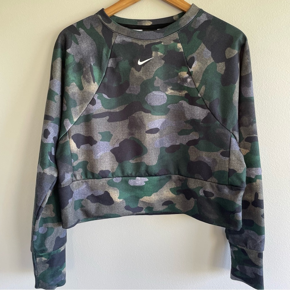 Nike Women's Dri-Fit Camouflage Cropped Sweatshirt Size XS
